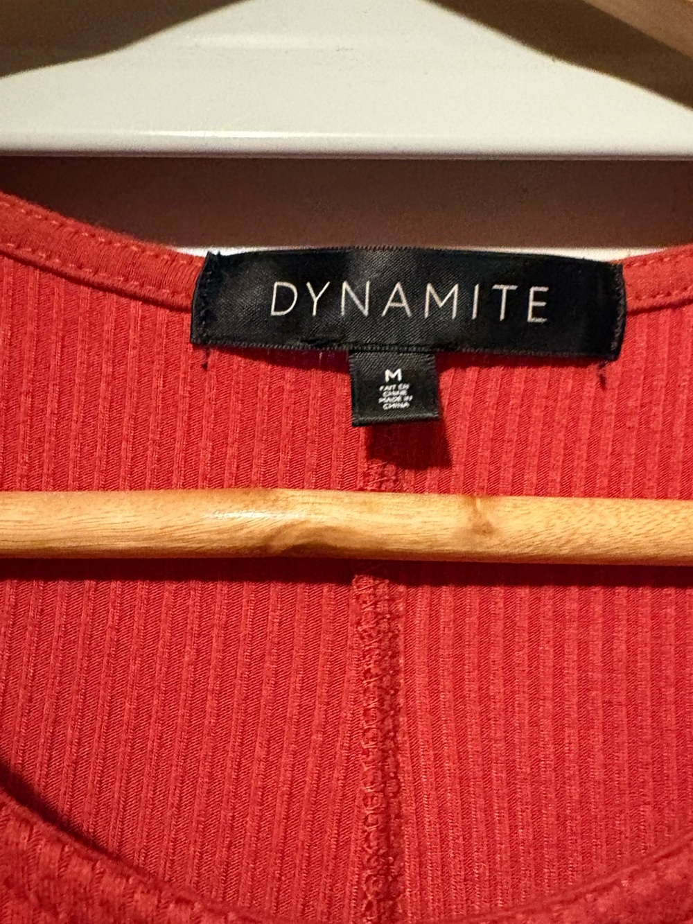 Dynamite Rust Red Ribbed Maxi Dress with Side Slit - Picture 6 of 6